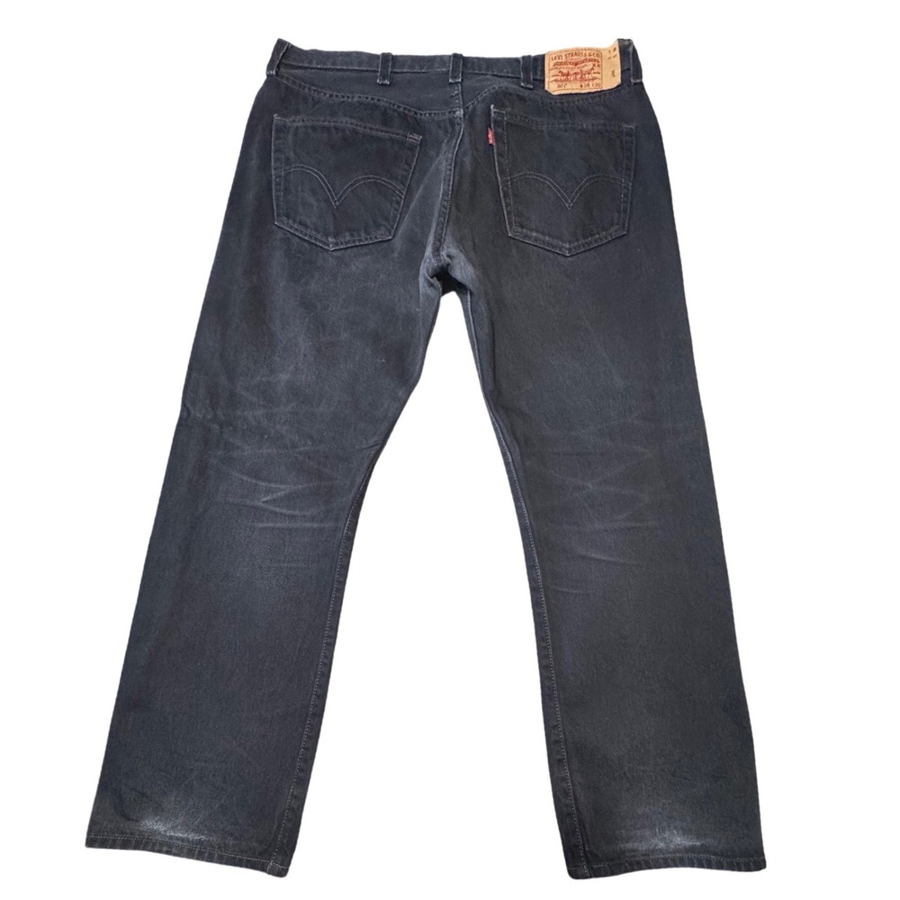 Levi's 501 Jeans Mens 38x30 Original Straight Leg Button Fly Black Denim
